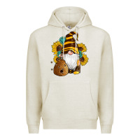Oatmeal Heather western bee gnomes beehive honey sunflowers gemstone Premium Hoodie - Artiststas