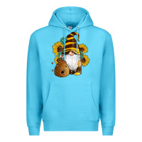 Ocean Blue western bee gnomes beehive honey sunflowers gemstone Premium Hoodie - Artiststas