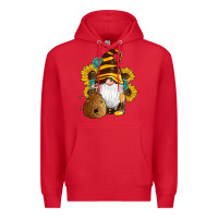 Red western bee gnomes beehive honey sunflowers gemstone Premium Hoodie - Artiststas