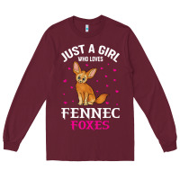 Burgundy fennec fox just a girl who loves fennec foxes t shirt Long Sleeve Tee - linhVisuals