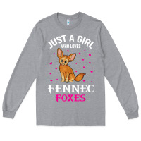 Heather Grey fennec fox just a girl who loves fennec foxes t shirt Long Sleeve Tee - linhVisuals