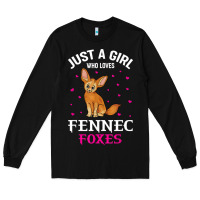 Black fennec fox just a girl who loves fennec foxes t shirt Long Sleeve Tee - linhVisuals