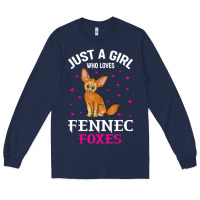 Navy fennec fox just a girl who loves fennec foxes t shirt Long Sleeve Tee - linhVisuals