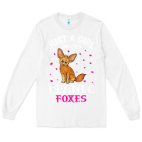 White fennec fox just a girl who loves fennec foxes t shirt Long Sleeve Tee - linhVisuals