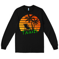 Black outdoor t  shirt tahiti retro vintage sunset t  shirt Long Sleeve Tee - linhVisuals