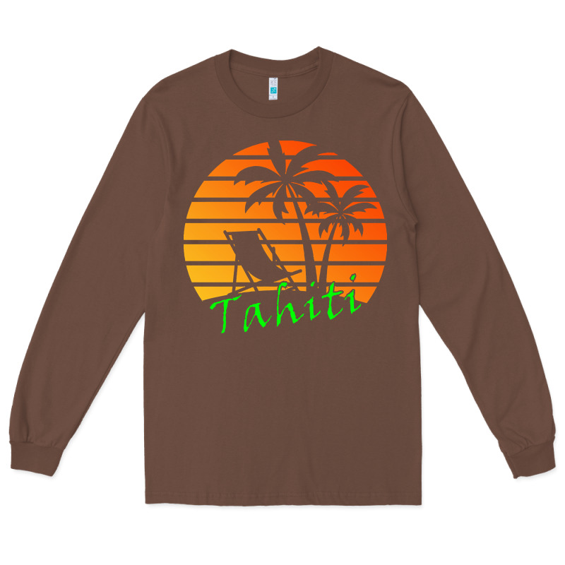 Outdoor T  Shirt Tahiti Retro Vintage Sunset T  Shirt Long Sleeve Tee by linhVisuals | Teevron