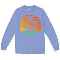 Colony Blue outdoor t  shirt tahiti retro vintage sunset t  shirt Long Sleeve Tee - linhVisuals