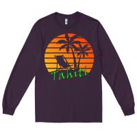 Plum outdoor t  shirt tahiti retro vintage sunset t  shirt Long Sleeve Tee - linhVisuals