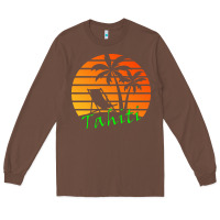 Outdoor T  Shirt Tahiti Retro Vintage Sunset T  Shirt Long Sleeve Tee | Teevron