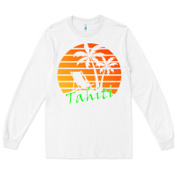 White outdoor t  shirt tahiti retro vintage sunset t  shirt Long Sleeve Tee - linhVisuals