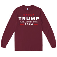 Burgundy donald trump 2024 take america back election   the return sweatshirt Long Sleeve Tee - linhVisuals