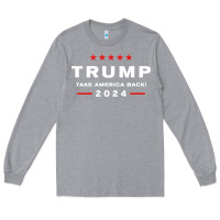 Heather Grey donald trump 2024 take america back election   the return sweatshirt Long Sleeve Tee - linhVisuals
