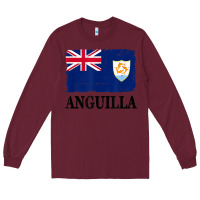 Burgundy flag of anguilla   anguilla banner t shirt Long Sleeve Tee - linhVisuals