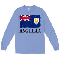 Colony Blue flag of anguilla   anguilla banner t shirt Long Sleeve Tee - linhVisuals