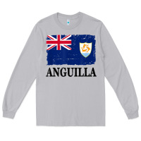 Moon Dust flag of anguilla   anguilla banner t shirt Long Sleeve Tee - linhVisuals