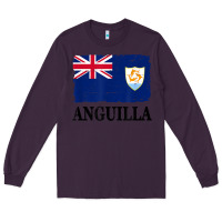 Plum flag of anguilla   anguilla banner t shirt Long Sleeve Tee - linhVisuals