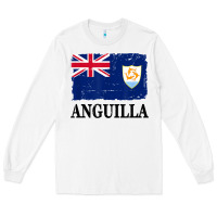 White flag of anguilla   anguilla banner t shirt Long Sleeve Tee - linhVisuals