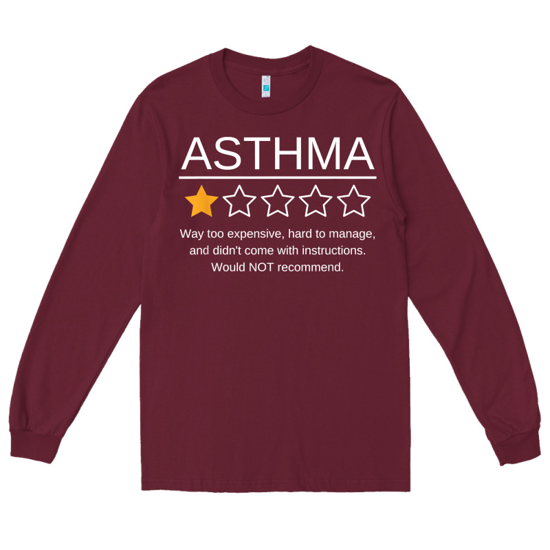Funny Asthma Awareness One Star Rating Inhaler Wheezy Breath T Shirt Long Sleeve Tee by linhVisuals | Teevron