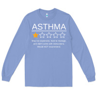 Colony Blue funny asthma awareness one star rating inhaler wheezy breath t shirt Long Sleeve Tee - linhVisuals