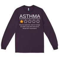 Plum funny asthma awareness one star rating inhaler wheezy breath t shirt Long Sleeve Tee - linhVisuals