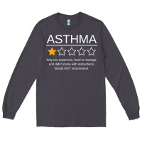 Smoke funny asthma awareness one star rating inhaler wheezy breath t shirt Long Sleeve Tee - linhVisuals