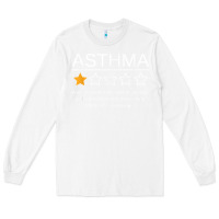 White funny asthma awareness one star rating inhaler wheezy breath t shirt Long Sleeve Tee - linhVisuals