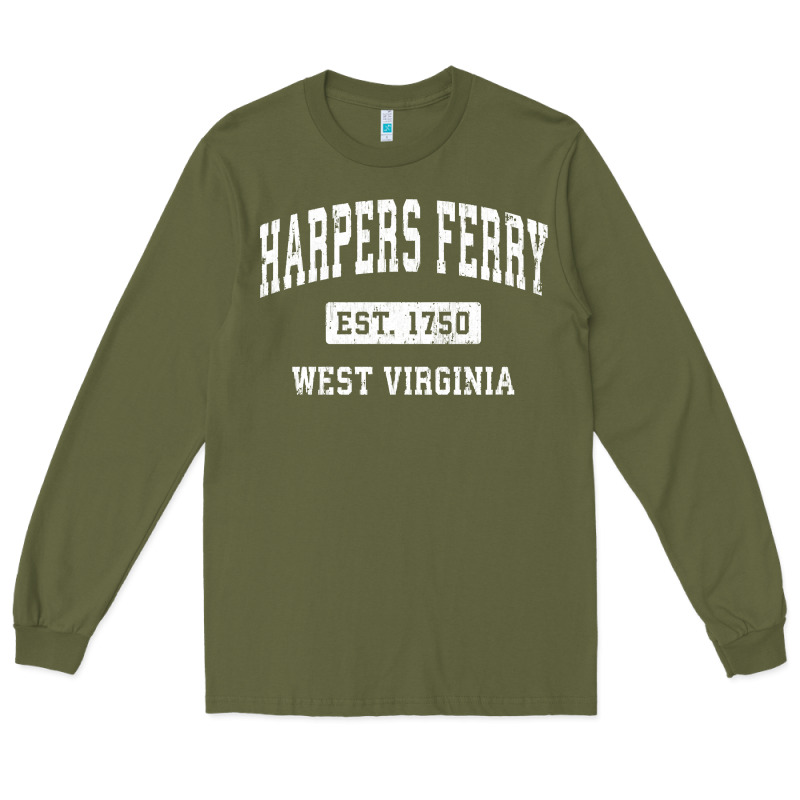 Harpers Ferry West Virginia Wv Vintage Established Sports Pullover Hoo Long Sleeve Tee by linhVisuals | Teevron