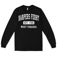 Black harpers ferry west virginia wv vintage established sports pullover hoo Long Sleeve Tee - linhVisuals