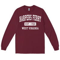 Burgundy harpers ferry west virginia wv vintage established sports pullover hoo Long Sleeve Tee - linhVisuals