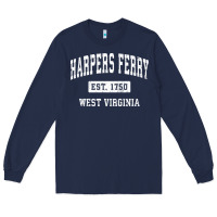Navy harpers ferry west virginia wv vintage established sports pullover hoo Long Sleeve Tee - linhVisuals