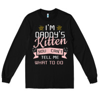 Black daddy's kitten ddlg littlespace daddy dom cgl t shirt Long Sleeve Tee - linhVisuals