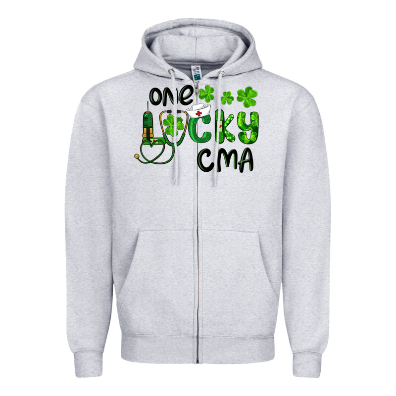 One Lucky Certified Medical Assistant Cma Zipper Hoodie by RanaPortraitStore | Teevron