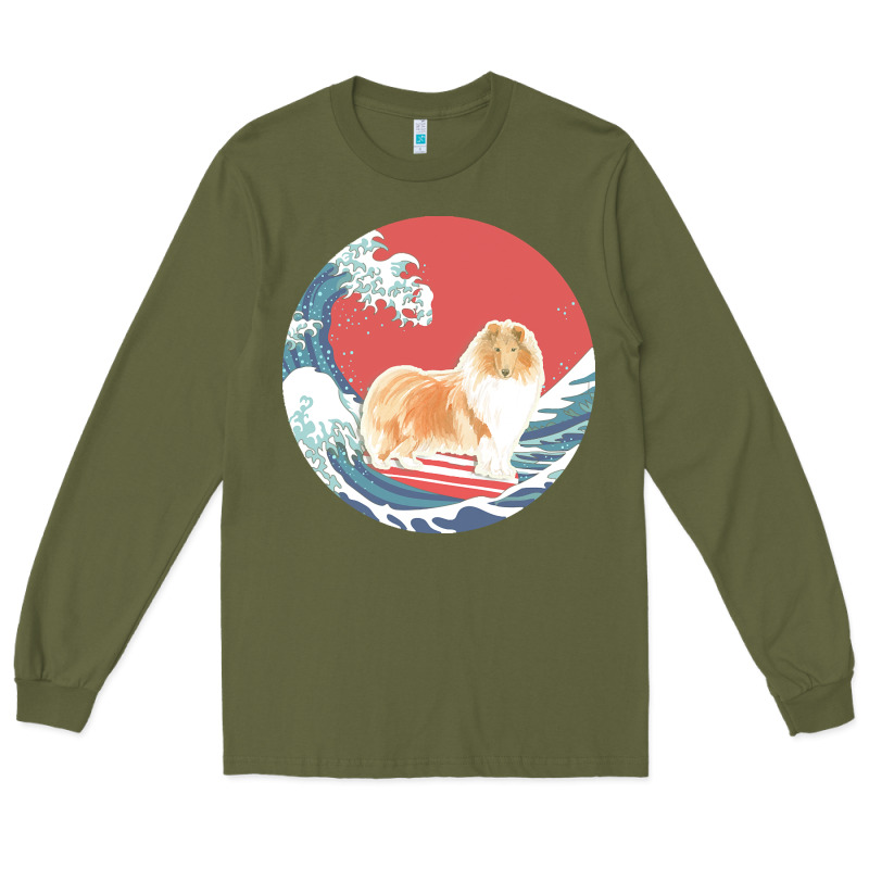 Rough Collie T  Shirt Rough Collie Gifts   Ocean Waves Surfing Rough C Long Sleeve Tee by linhVisuals | Teevron