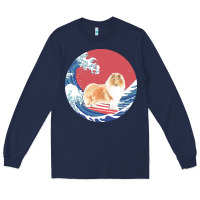 Navy rough collie t  shirt rough collie gifts   ocean waves surfing rough c Long Sleeve Tee - linhVisuals