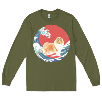 Army Green rough collie t  shirt rough collie gifts   ocean waves surfing rough c Long Sleeve Tee - linhVisuals