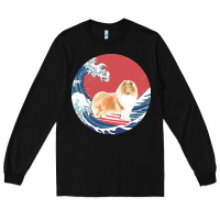 Black rough collie t  shirt rough collie gifts   ocean waves surfing rough c Long Sleeve Tee - linhVisuals