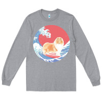 Heather Grey rough collie t  shirt rough collie gifts   ocean waves surfing rough c Long Sleeve Tee - linhVisuals