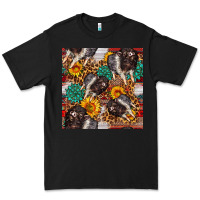 Black baby hampshire pig sunflowers seamless pattern Premium Tee - FaDigitalArtStudio