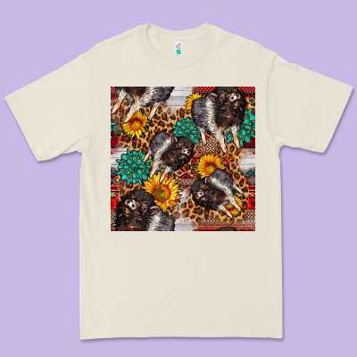 Baby Hampshire Pig Sunflowers Seamless Pattern Premium Tee Designed By Fadigitalartstudio