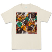Bone baby hampshire pig sunflowers seamless pattern Premium Tee - FaDigitalArtStudio