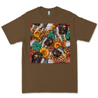 Cacao baby hampshire pig sunflowers seamless pattern Premium Tee - FaDigitalArtStudio