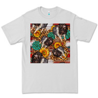 Dove Grey baby hampshire pig sunflowers seamless pattern Premium Tee - FaDigitalArtStudio