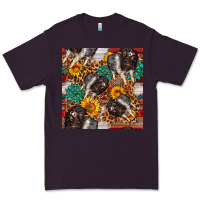 Plum baby hampshire pig sunflowers seamless pattern Premium Tee - FaDigitalArtStudio
