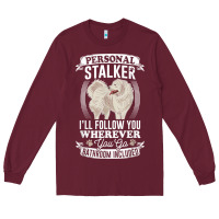 Burgundy great pyrenees stalker great pyrenees gifts great pyrenees t shirt Long Sleeve Tee - linhVisuals