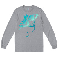 Heather Grey hawaii tribal manta ray hawaiian shirt shark lover t shirt Long Sleeve Tee - linhVisuals