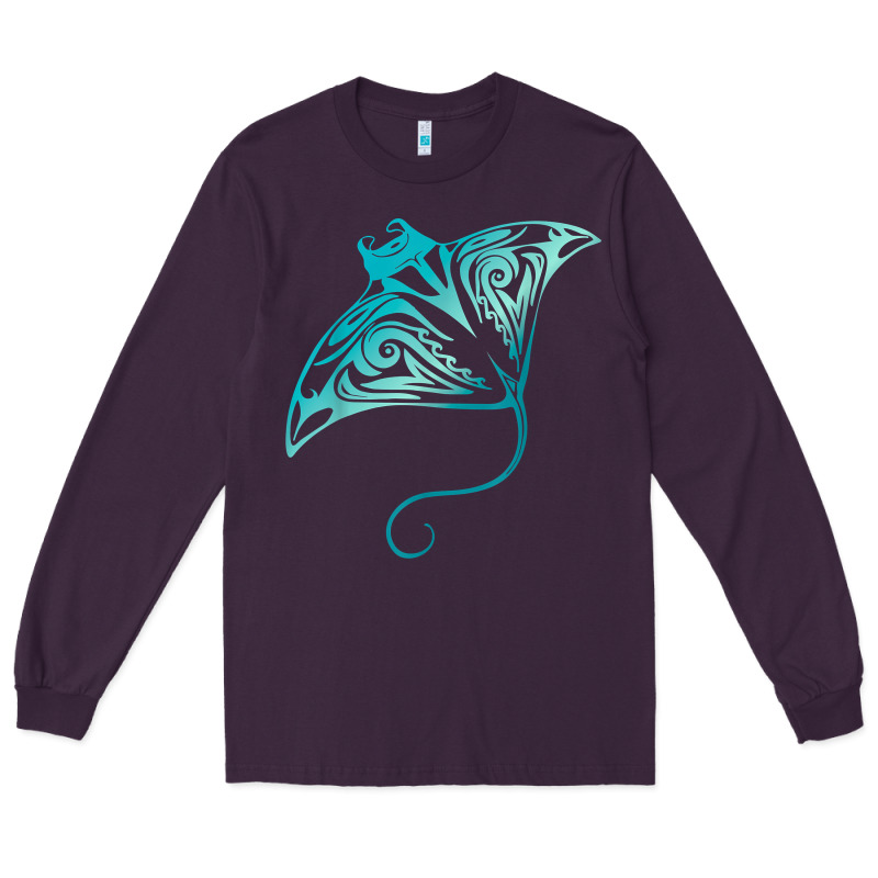 Hawaii Tribal Manta Ray Hawaiian Shirt Shark Lover T Shirt Long Sleeve Tee by linhVisuals | Teevron