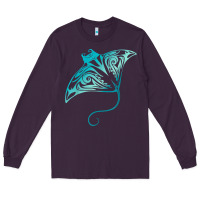 Plum hawaii tribal manta ray hawaiian shirt shark lover t shirt Long Sleeve Tee - linhVisuals