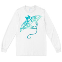 White hawaii tribal manta ray hawaiian shirt shark lover t shirt Long Sleeve Tee - linhVisuals