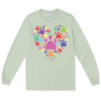 Matcha heart paw print dog cat lover valentines day t shirt Long Sleeve Tee - linhVisuals