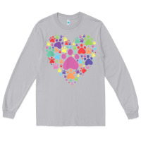 Moon Dust heart paw print dog cat lover valentines day t shirt Long Sleeve Tee - linhVisuals